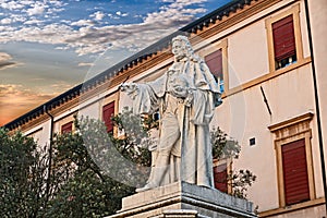 Forli, Emilia Romagna, Italy: statue of the anatomist G. B. Morgagni